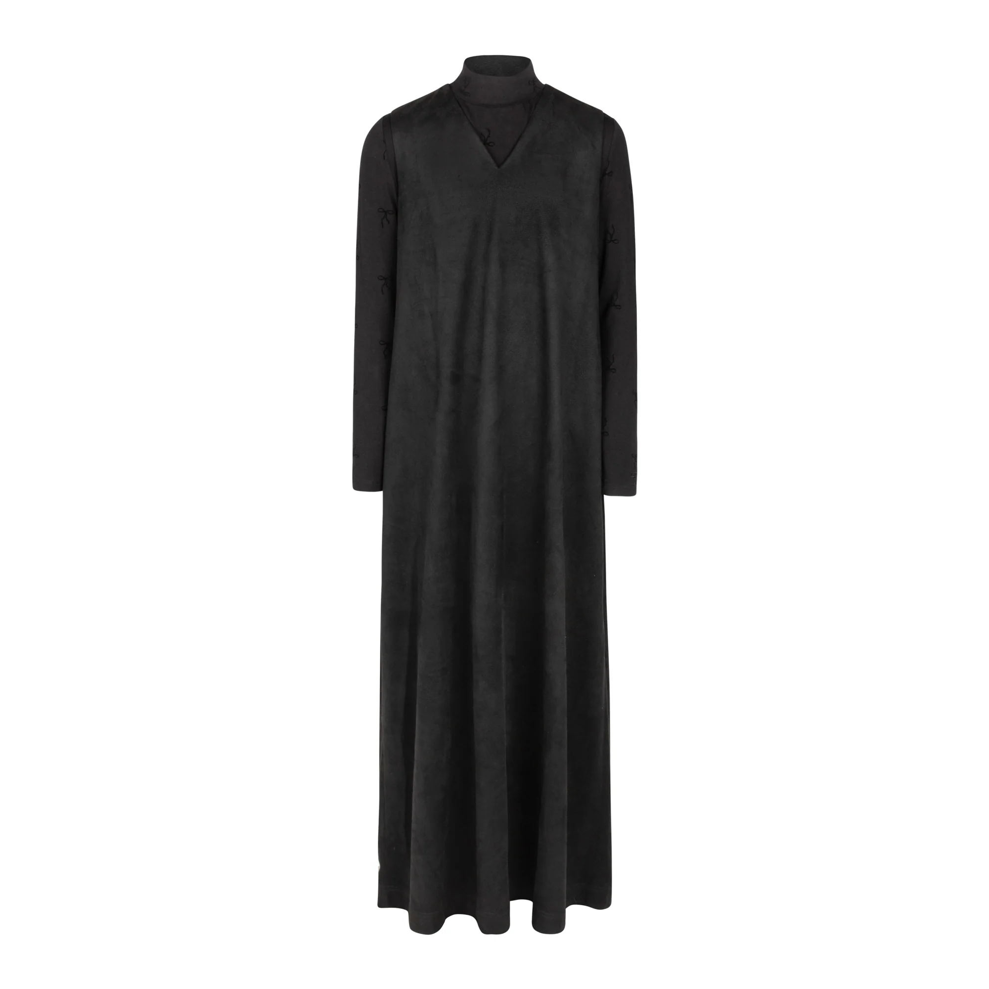 Poet Sue Suede V Neck Maxi Dress (9A Suede) - Image 2