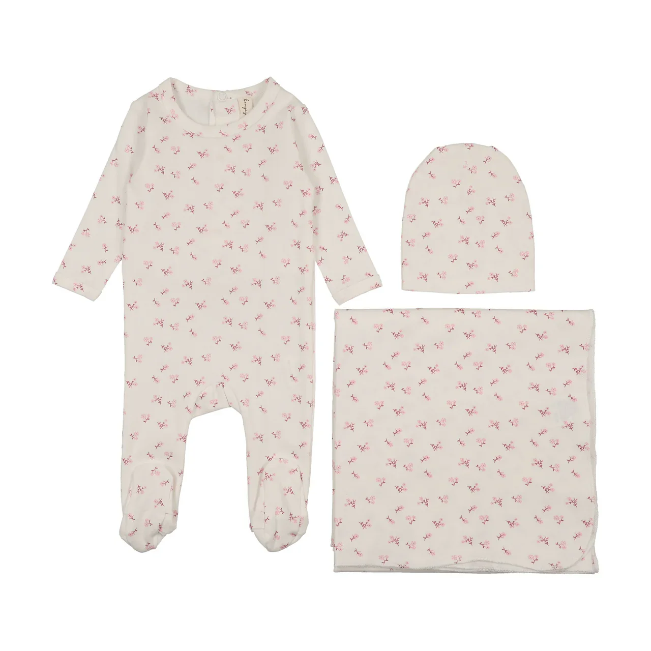 Bonjoy Sweet Floral Layette Set - Ivory/Pink