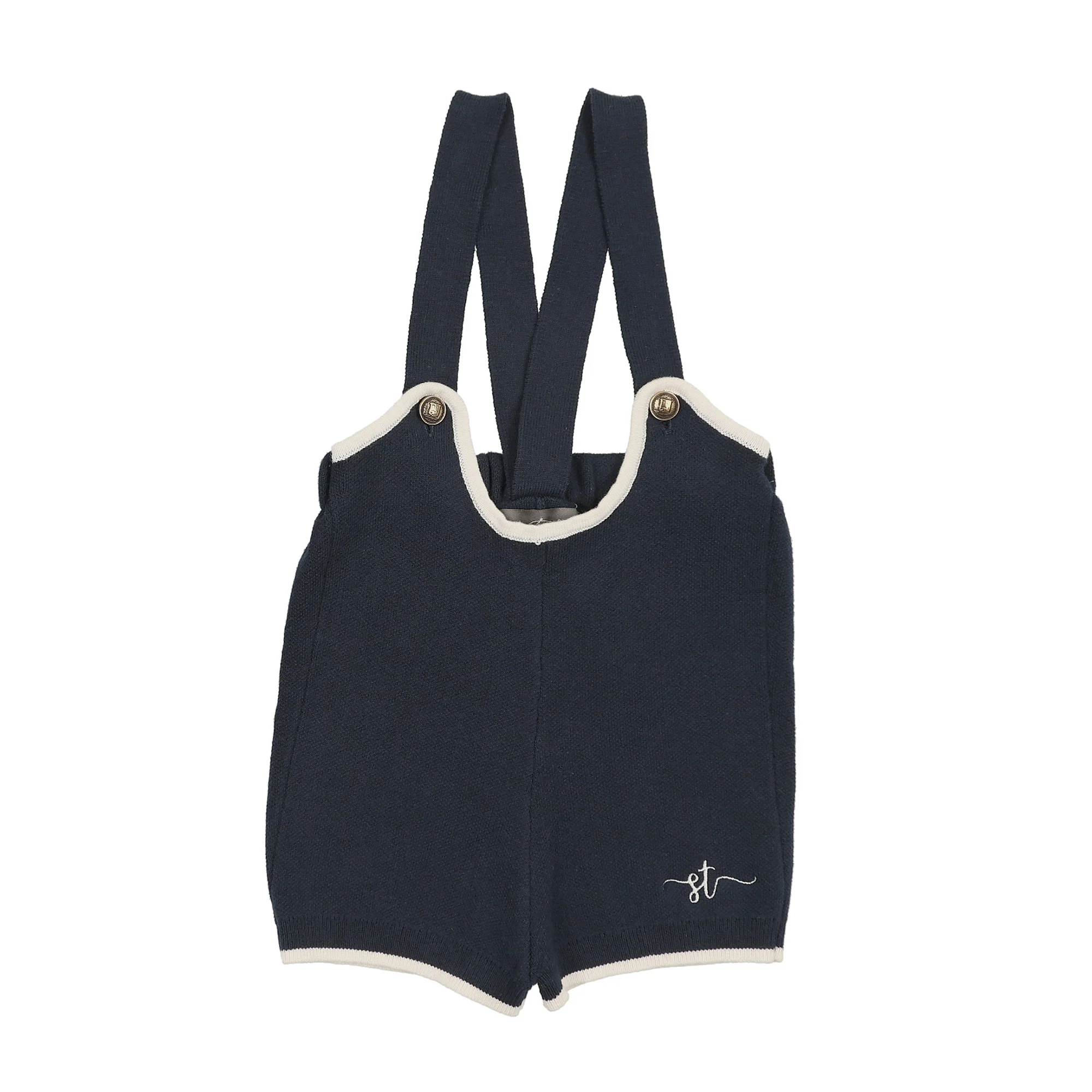 Sweet Threads Navy Blue Noah Romper