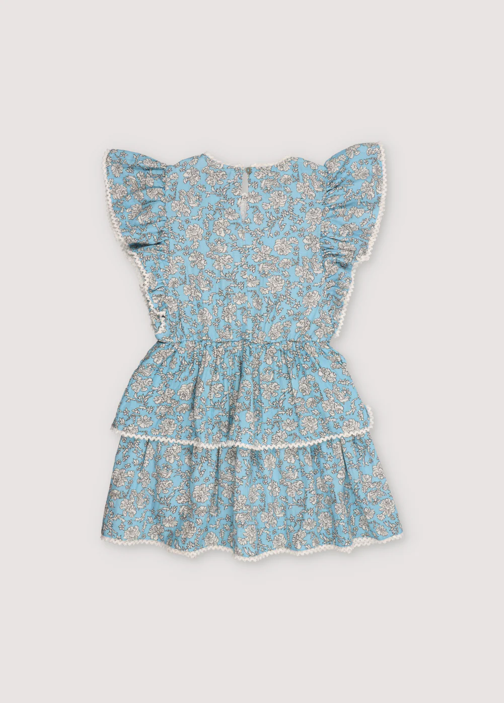 The New Society Melina Special Dress Peony Powder Blue Print - Image 2