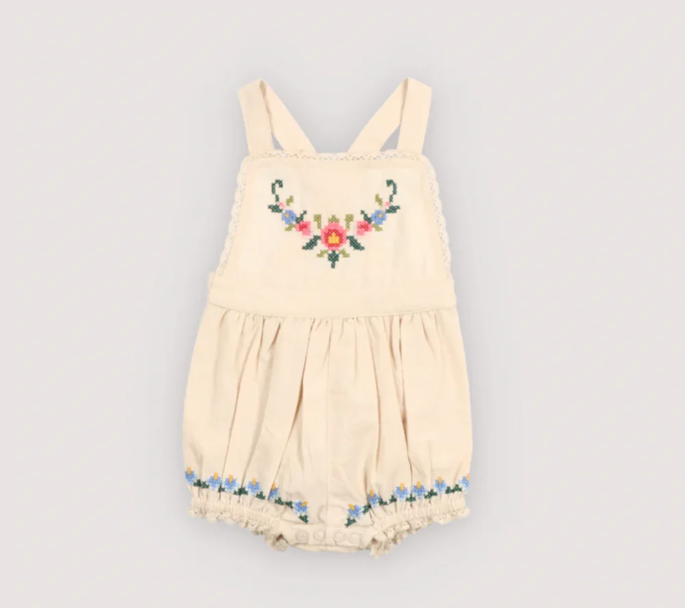 The New Society - Narcise Baby Romper Ecru