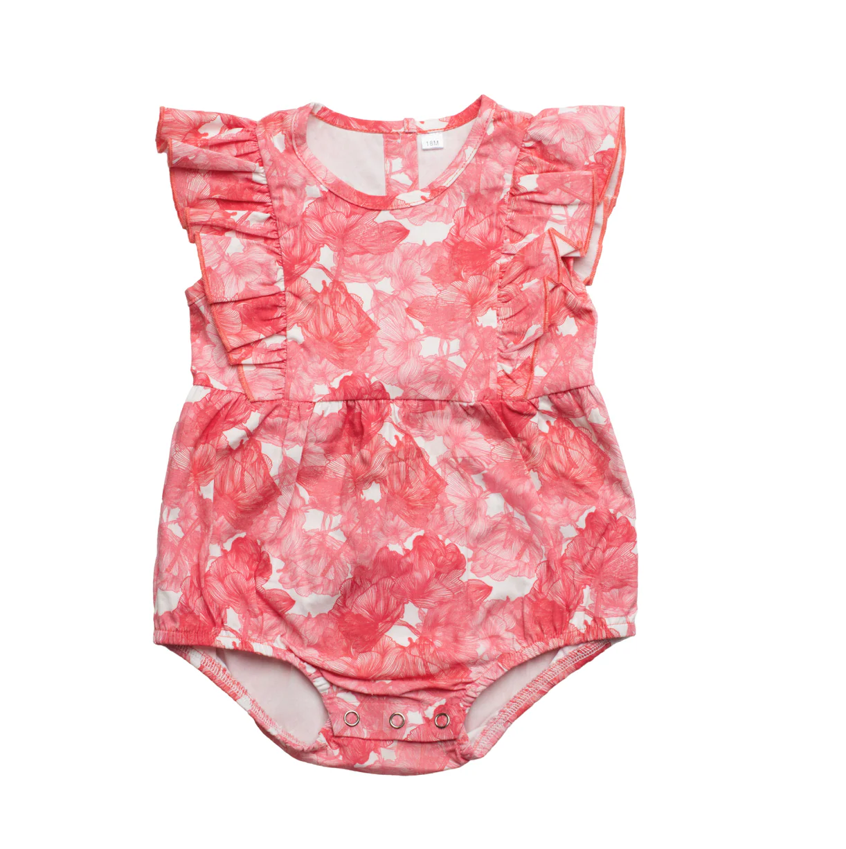 Tiny Too Abstract Flower Romper Pink