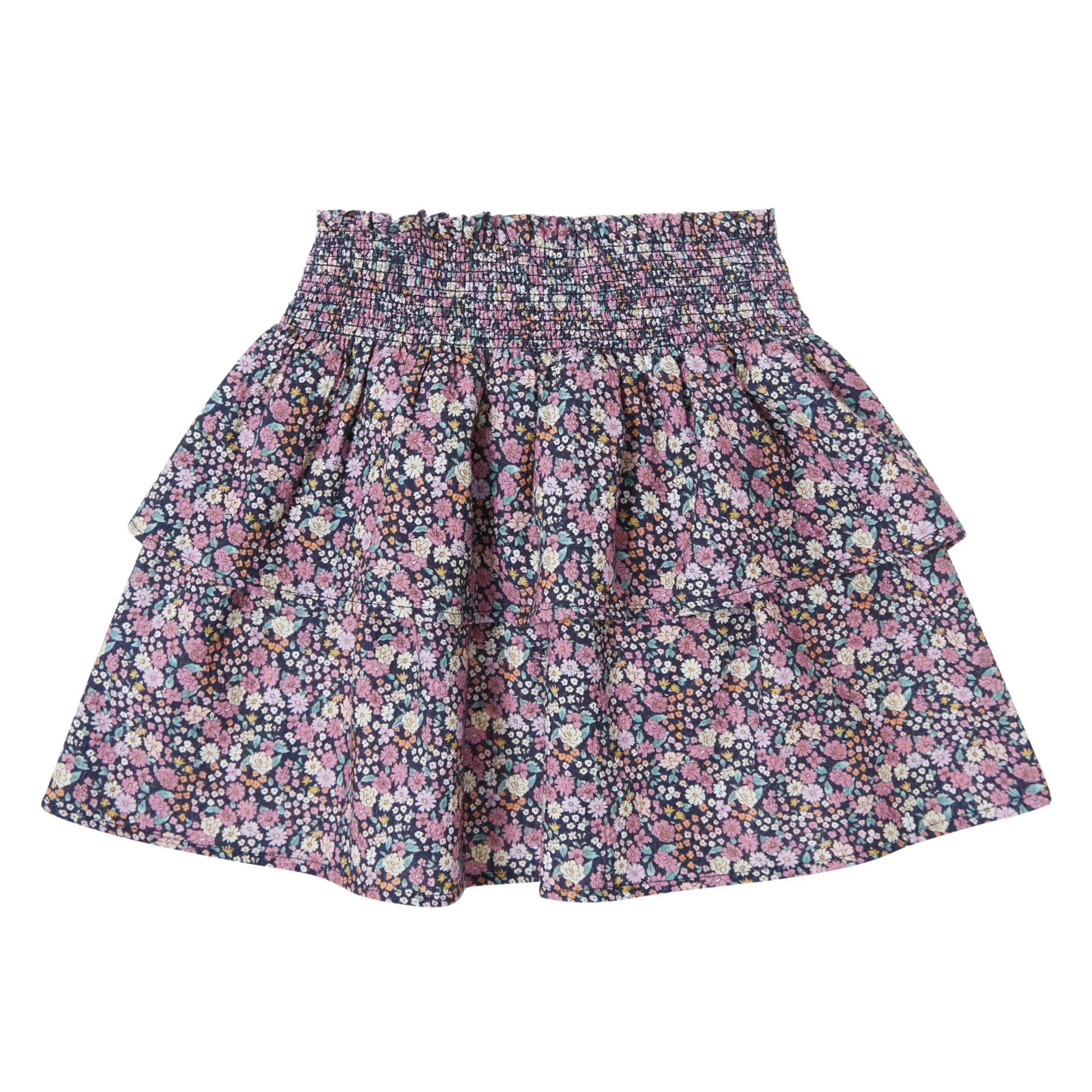Tocoto Vintage Navy Floral Skirt ( Covers Knees )