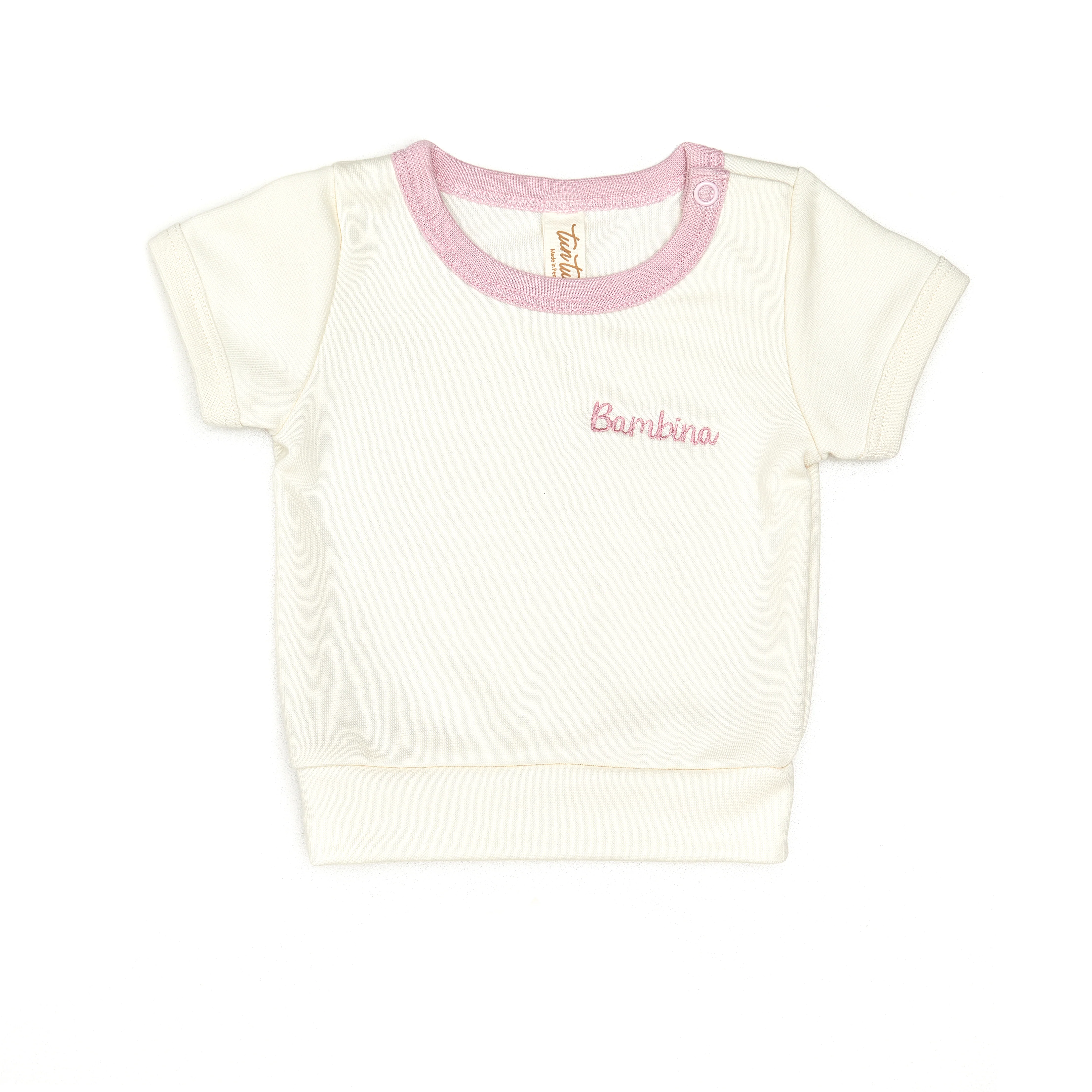 Tun Tun Bambino Top Natural & Fondant Pink