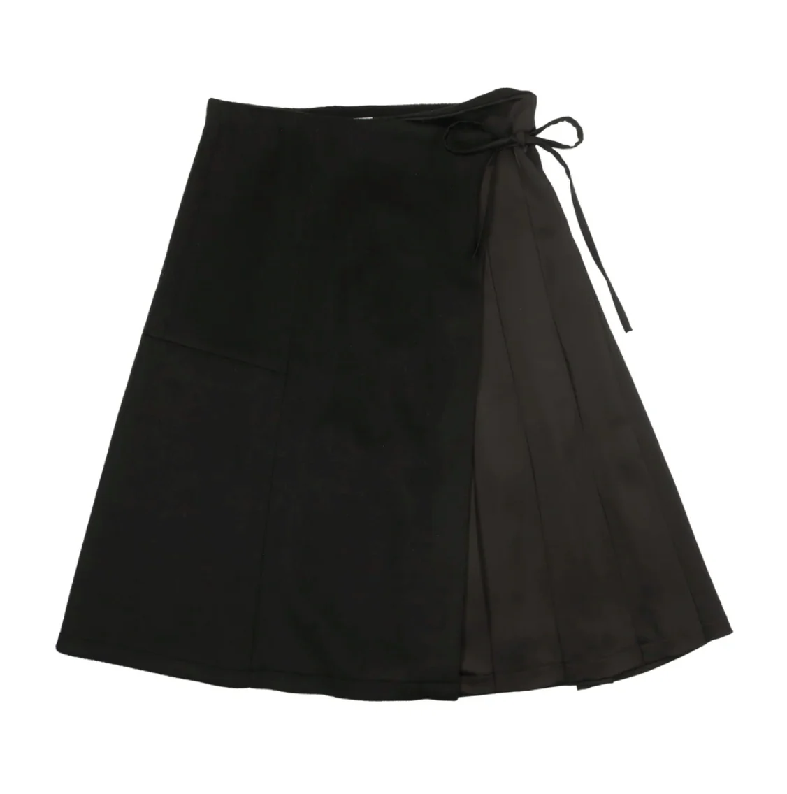 Urban Edge Black Pleated Wrap Skirt