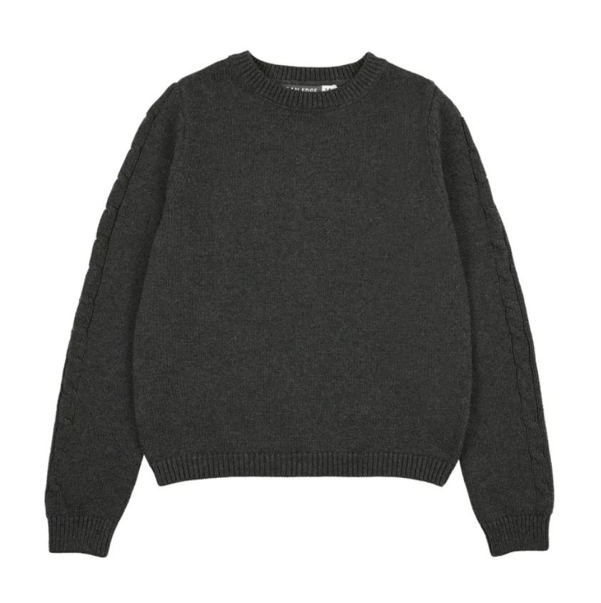 Urban Edge Grey Chunky Knit Crewneck