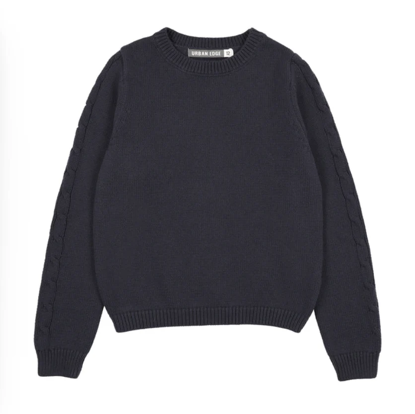 Urban Edge Navy Chunky Knit Crewneck