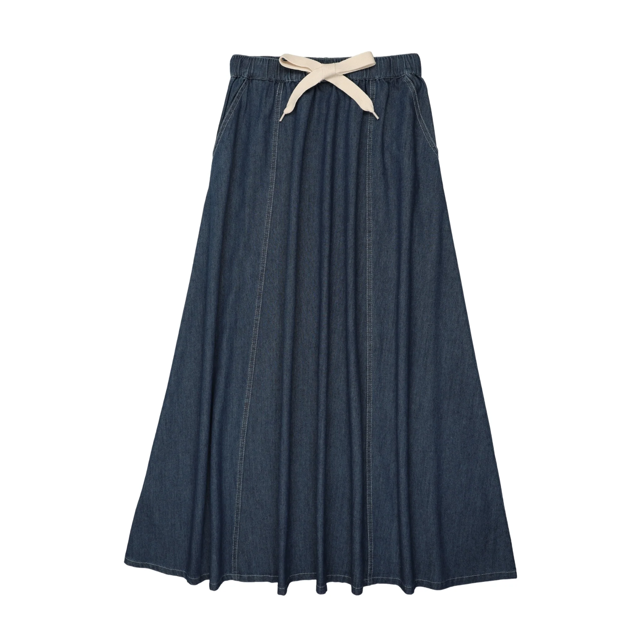 Urban Edge Navy Drawstring Denim Skirt