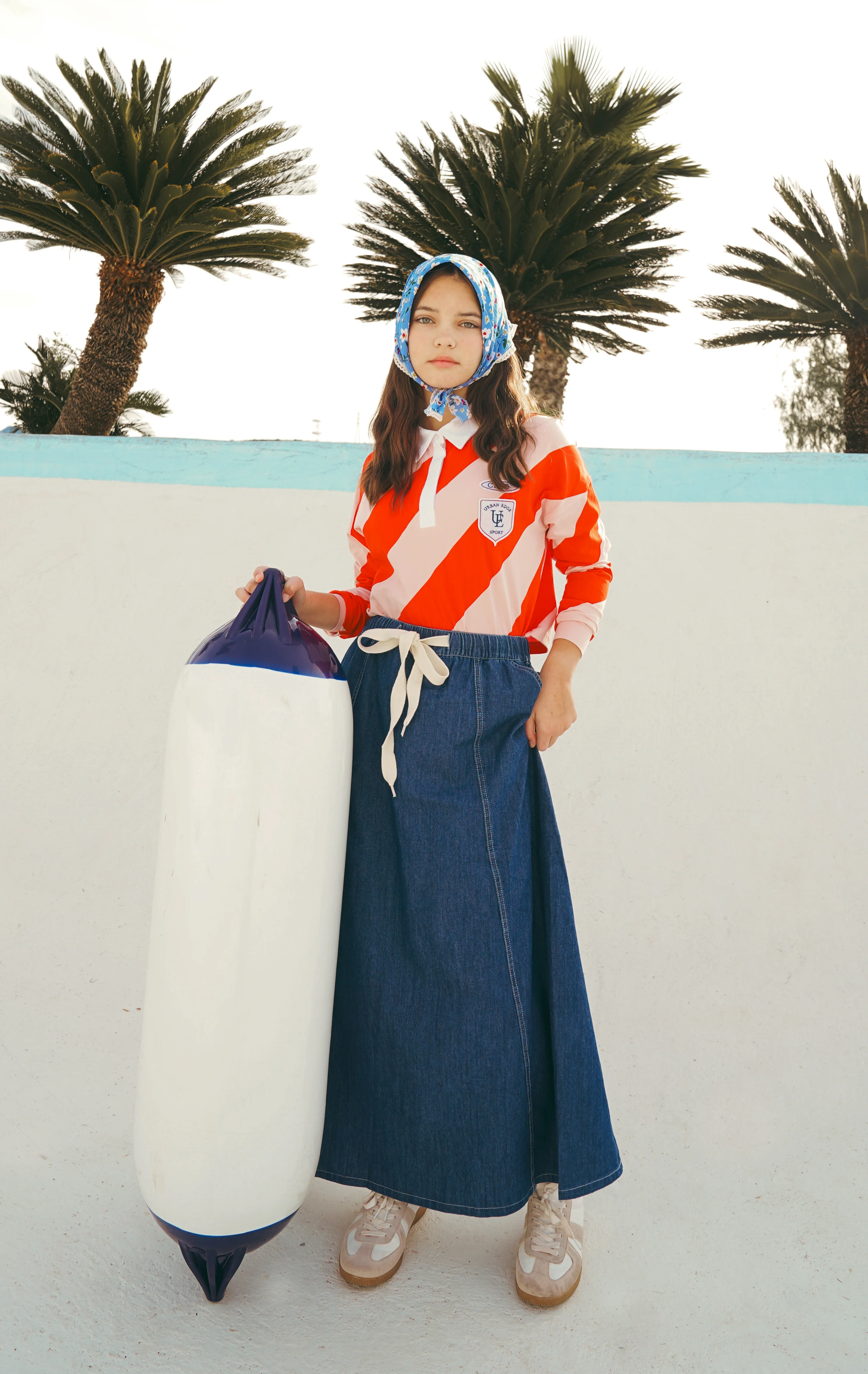 Urban Edge Navy Drawstring Denim Skirt - Image 3