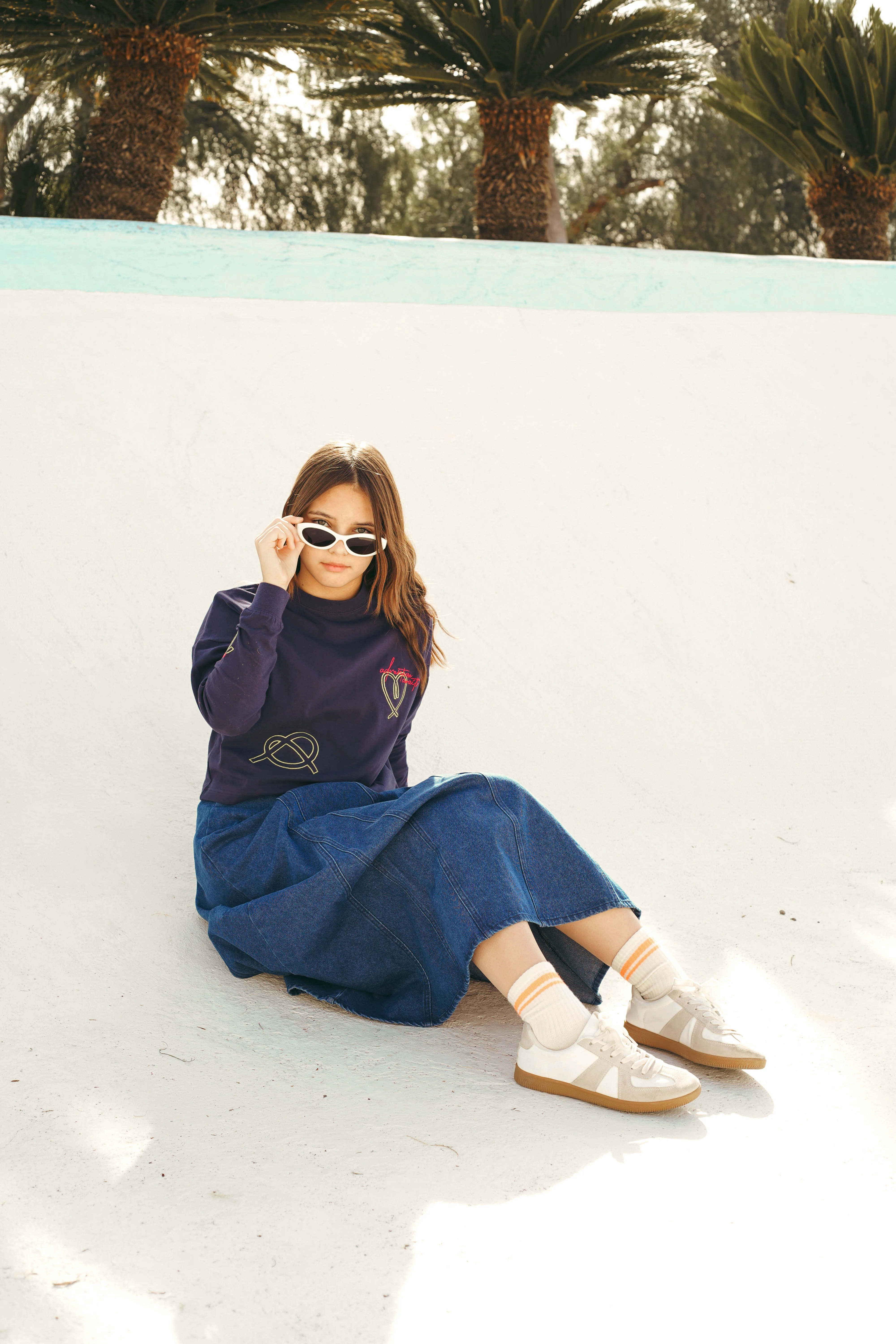 Urban Edge Navy Neon Embroidered Tee Shirt - Image 2