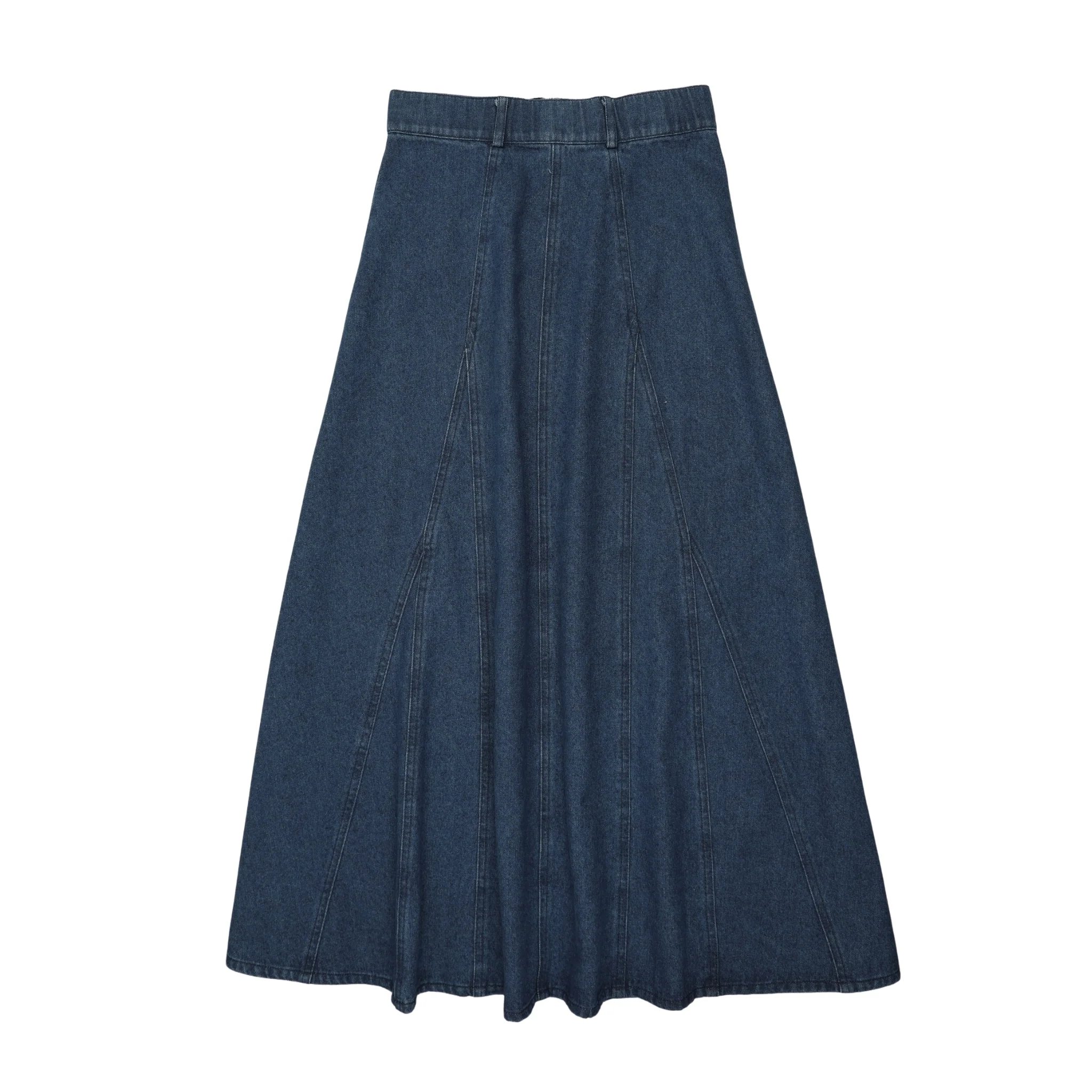 Urban Edge Navy Panneled Denim Skirt