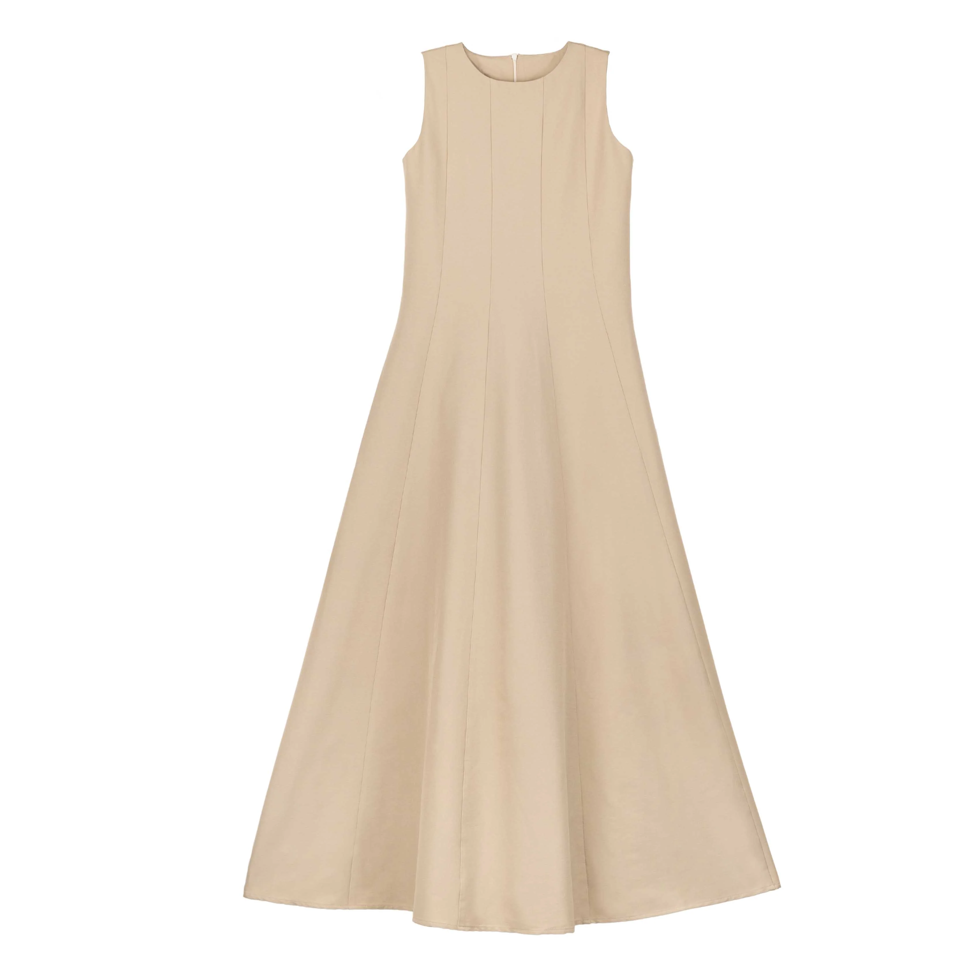 Urban Edge Tan Panneled Cotton Dress
