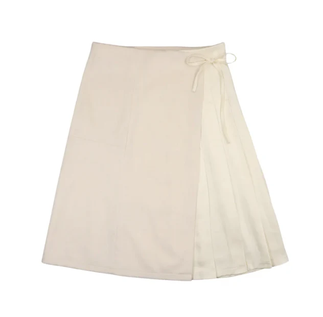 Urban Edge White Pleated Wrap Skirt