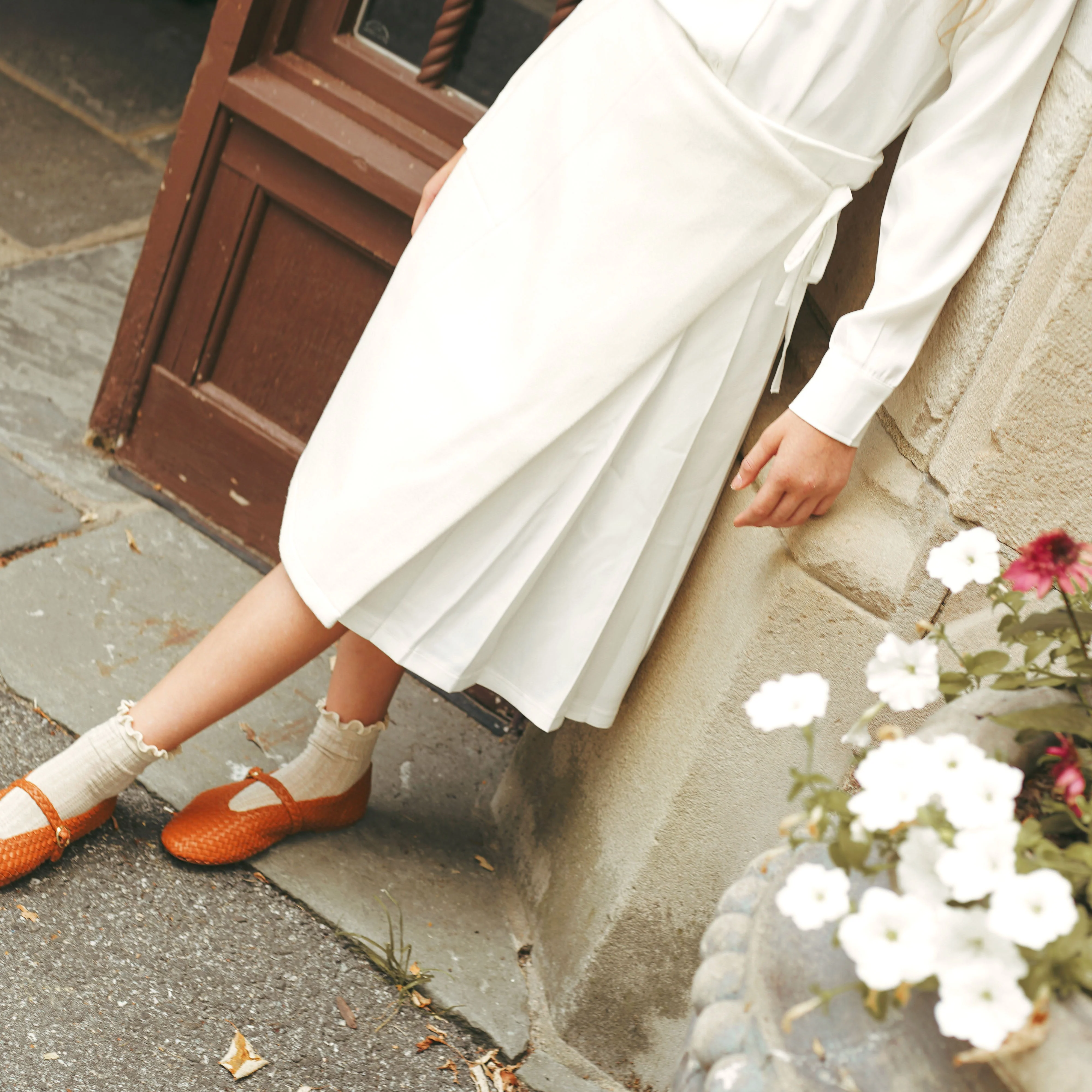 Urban Edge White Pleated Wrap Skirt - Image 2
