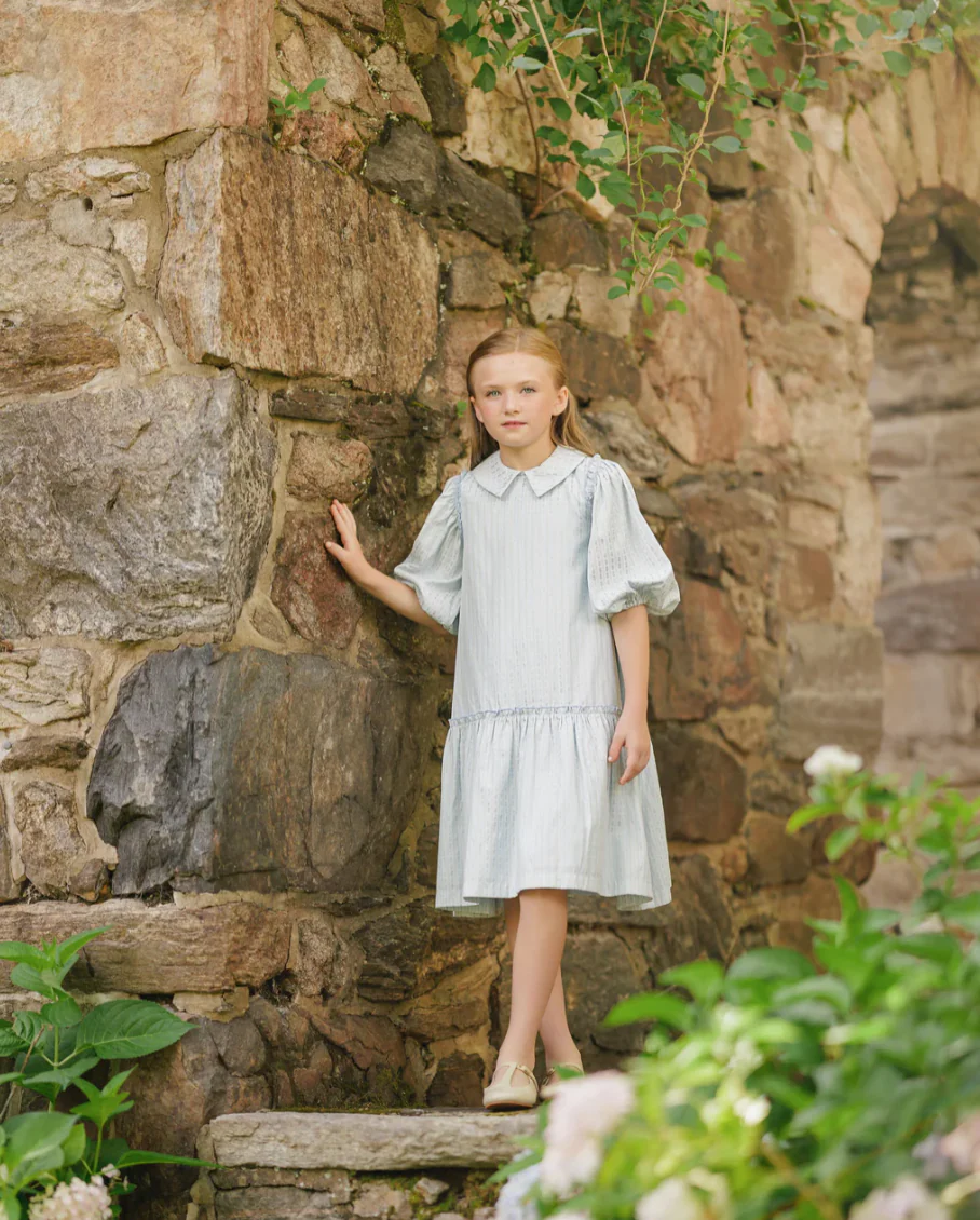 Velvette Label Blue Floral Stripe Dress - Image 2