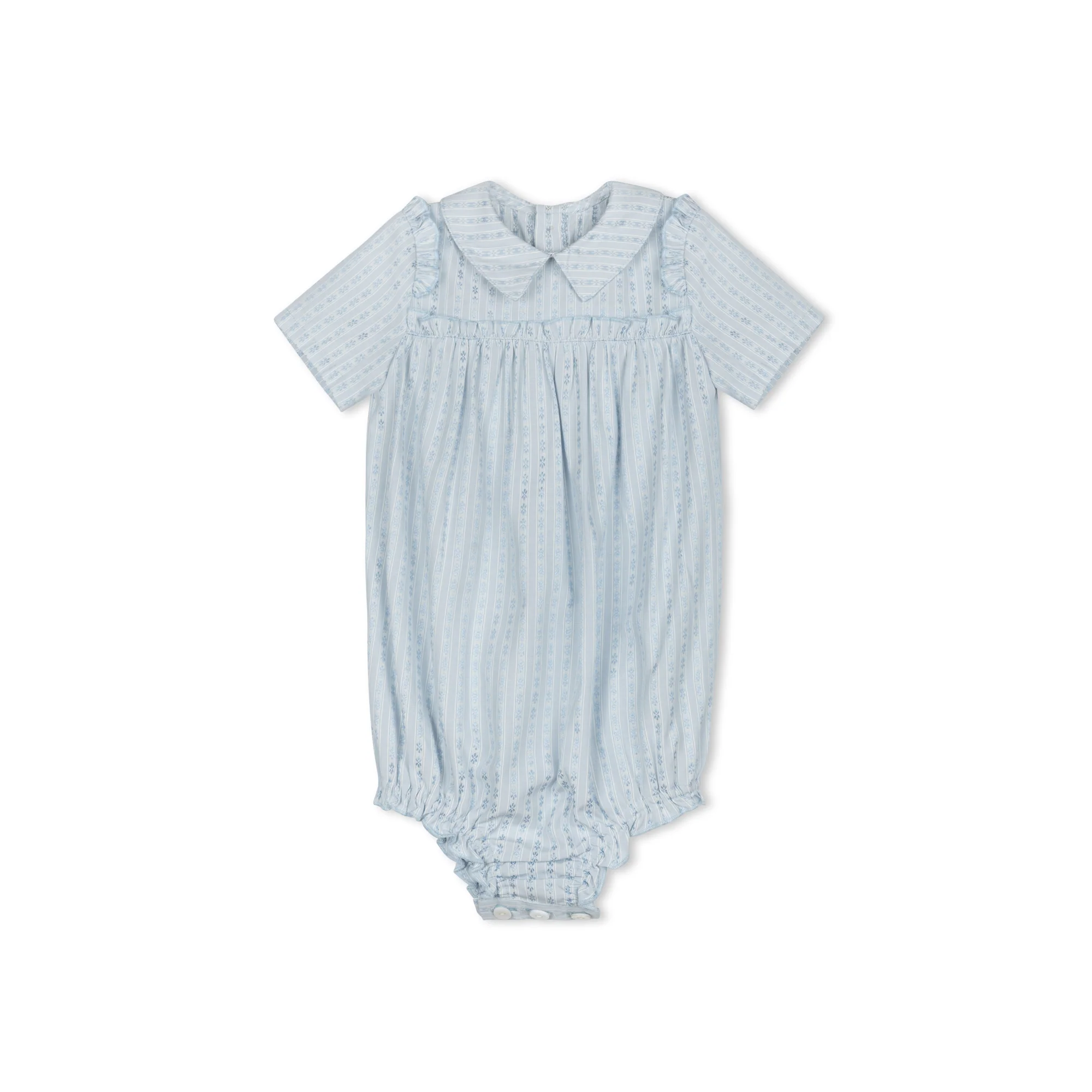 Velvette Label Blue Floral Stripe Romper