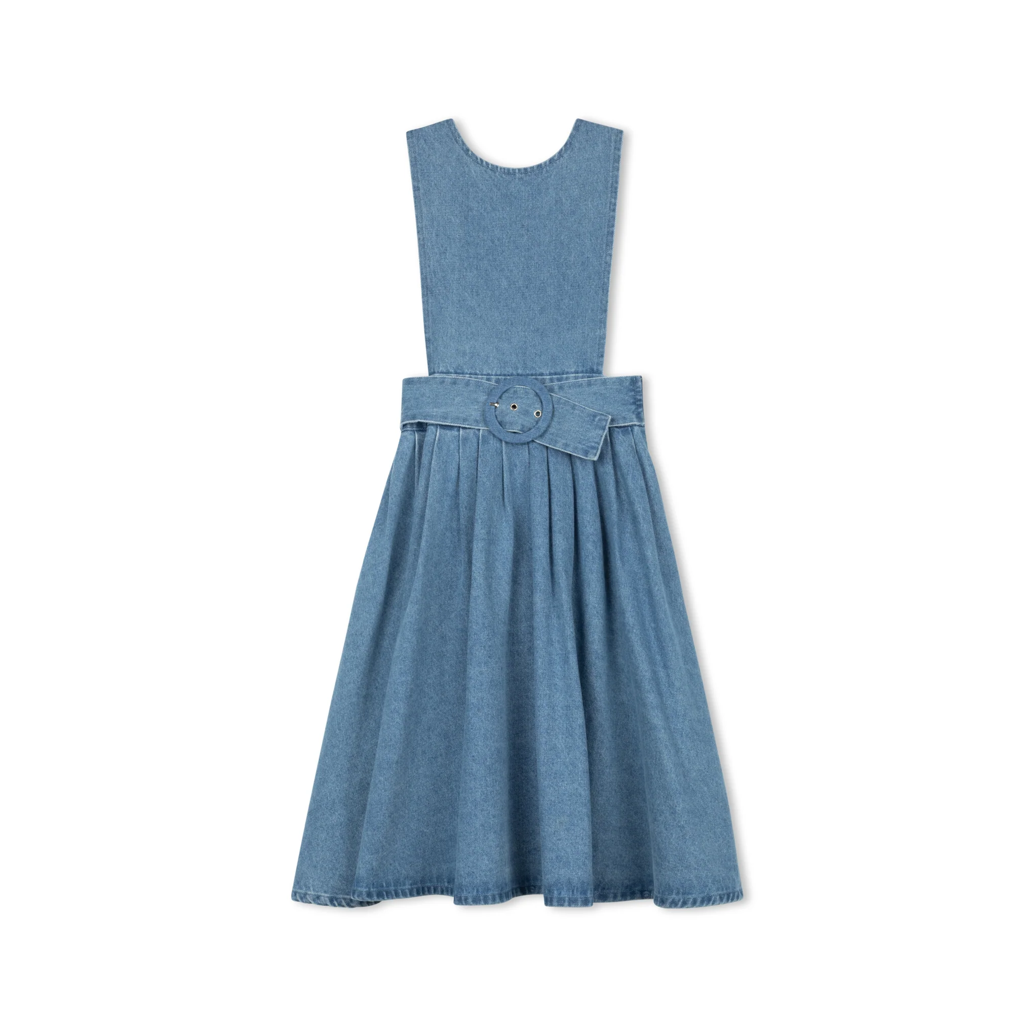 Velvette Label Denim Belted Pinafore Dress