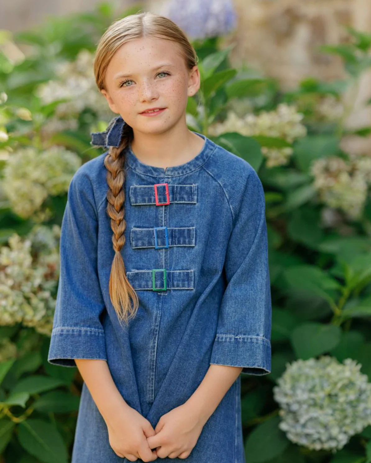 Velvette Label Denim Colored Buckle Dress - Image 2
