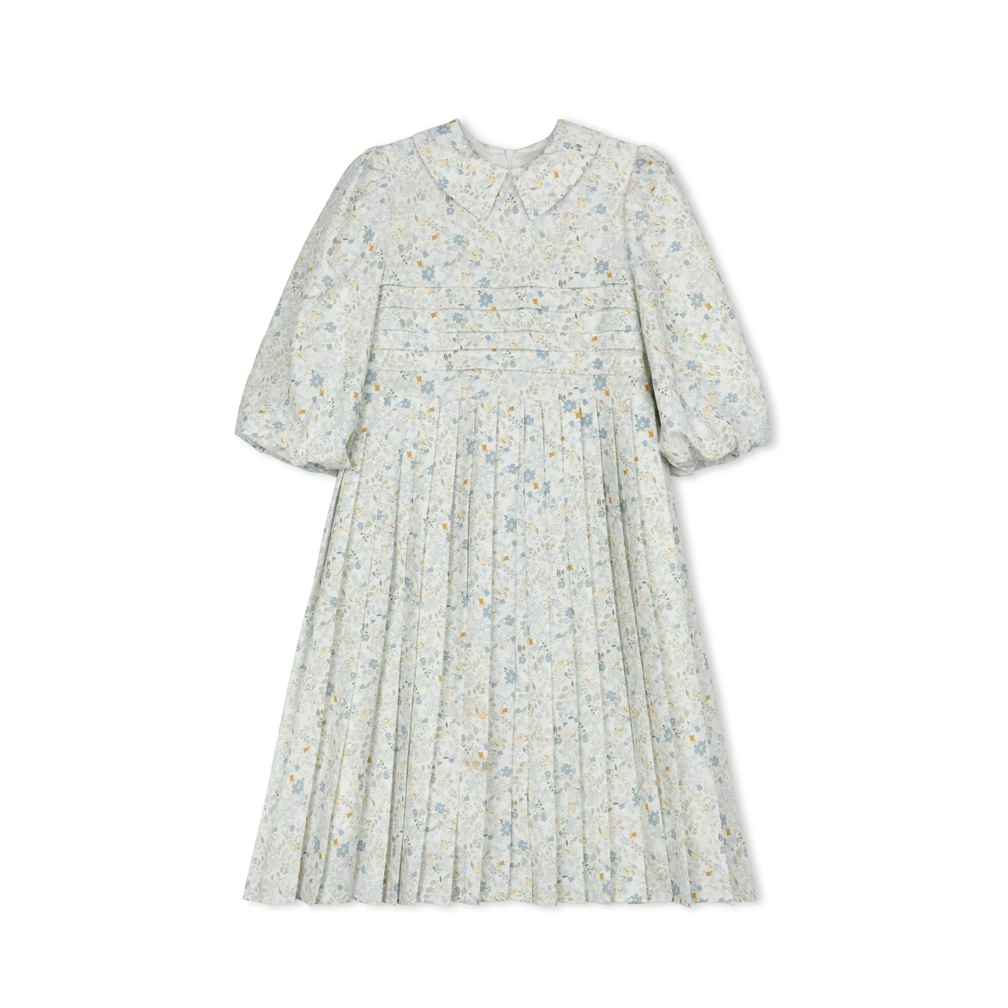 Velvette Label Floral Pleat Dress