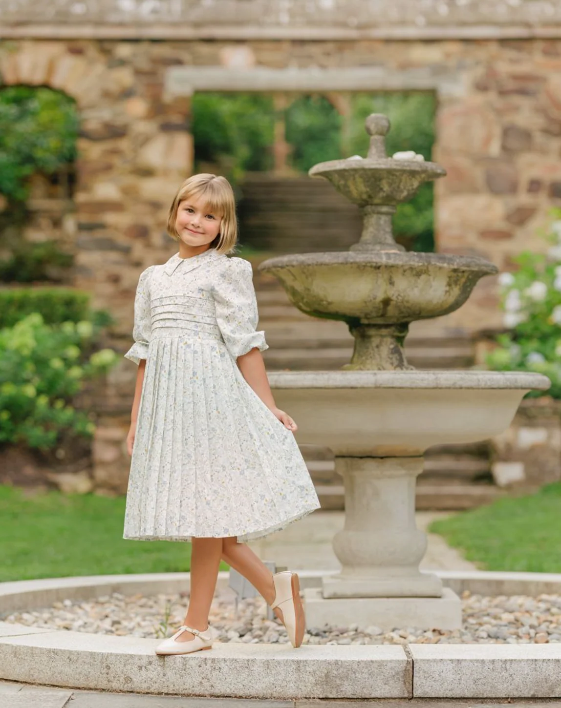 Velvette Label Floral Pleat Dress - Image 2