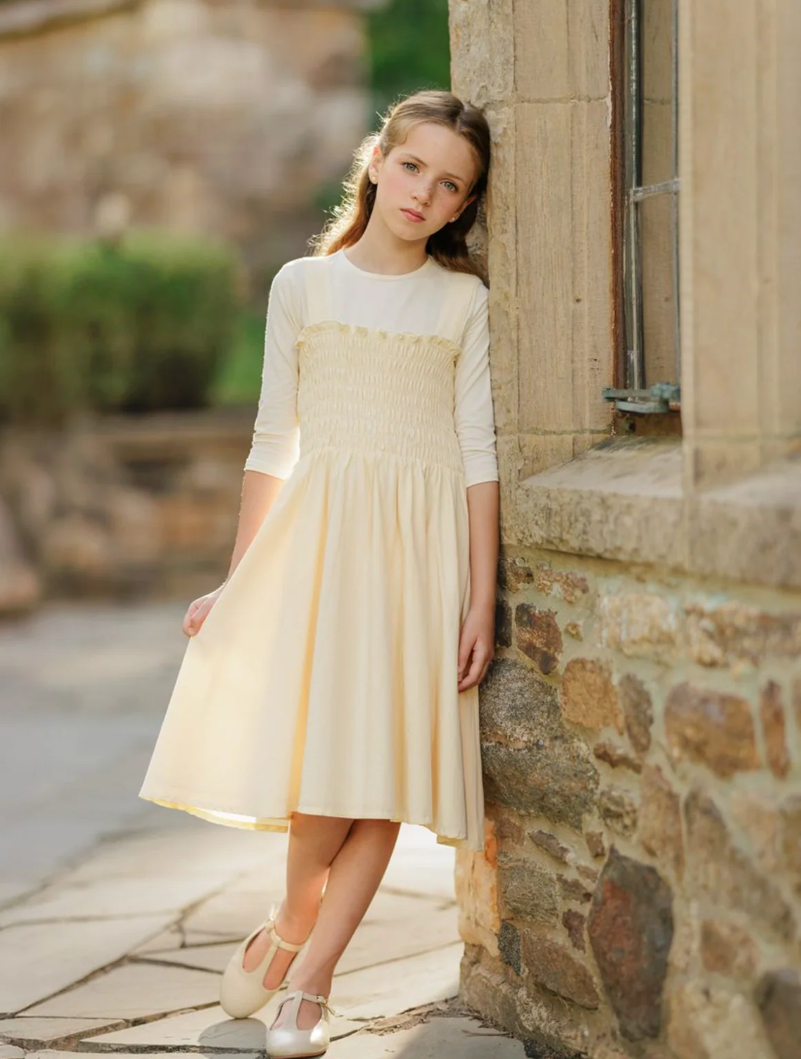 Velvette Label Yellow Smocked Jumper - Image 2