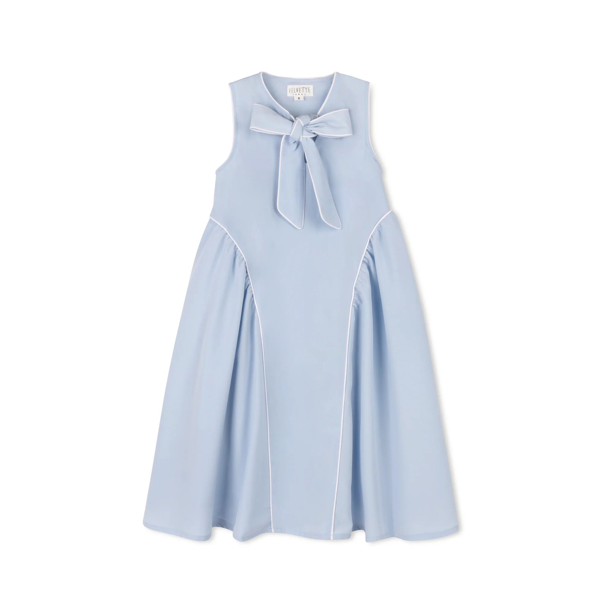 Velvette Blue Bow Dress