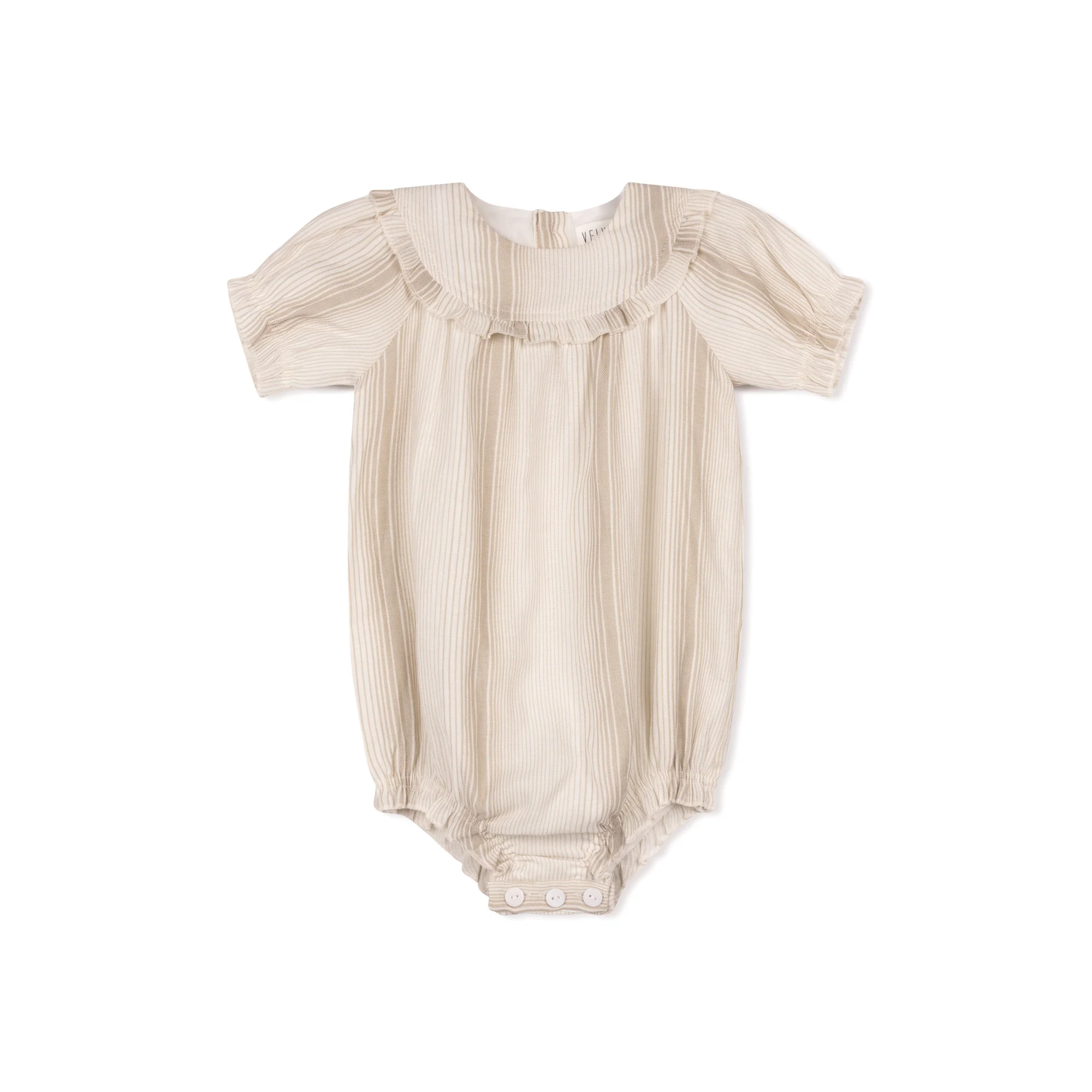 Velvette Striped Flutter Romper