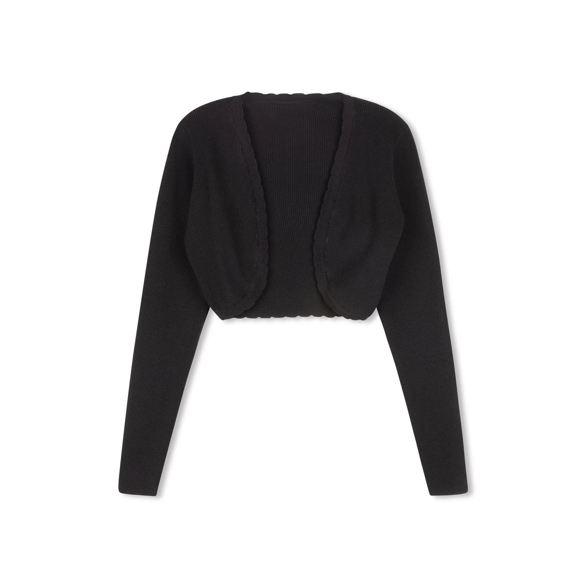 Velvette Label Teen Black Scalloped Bolero Cardigan