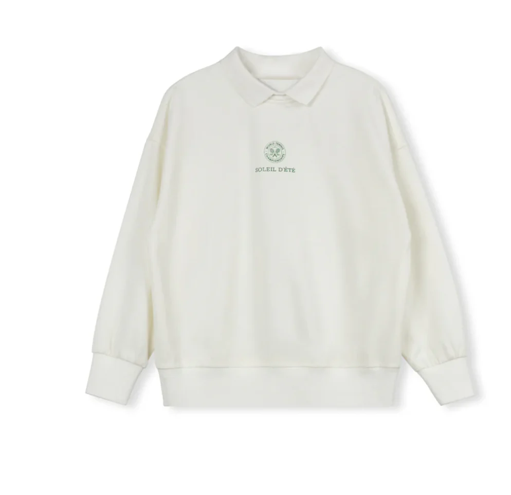 Vibe Collared Ponti T-shirt- ivory