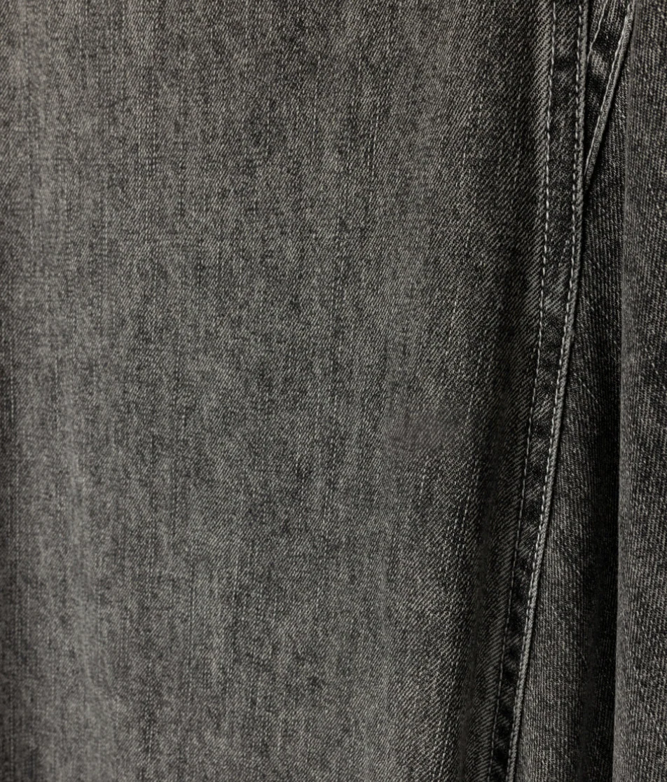 Vibe Denim Stitch Maxi Skirt- Black Denim - Image 2