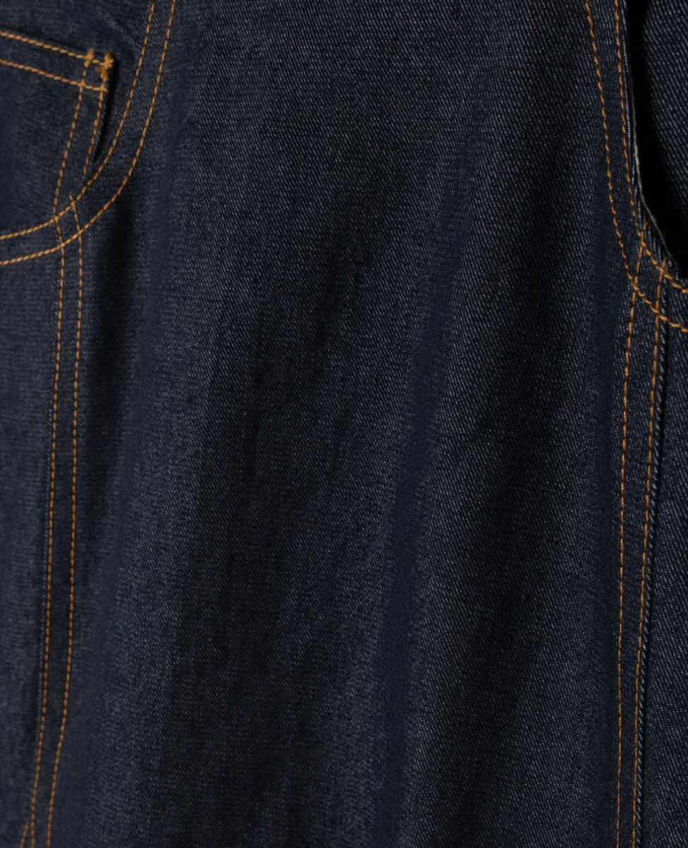 Vibe Open Panel Denim Maxi Skirt - dark blue denim - Image 2