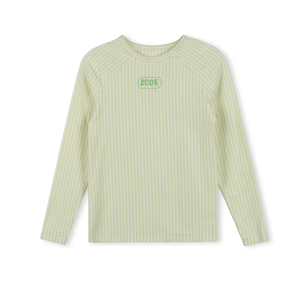 Vibe Pinstriped Date T-shirt- green stripe