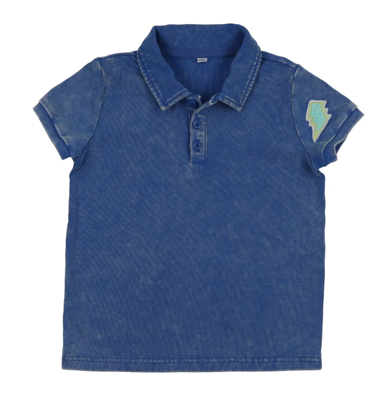 Bonjoy Washed Patch Short Sleeve Polo - Cobalt