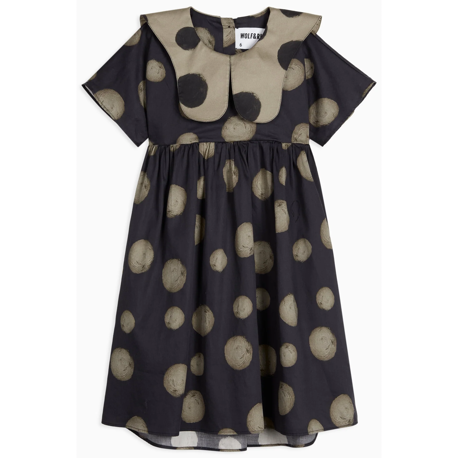 Wolf & Rita Polka Black Girl Dress Silvia Woven