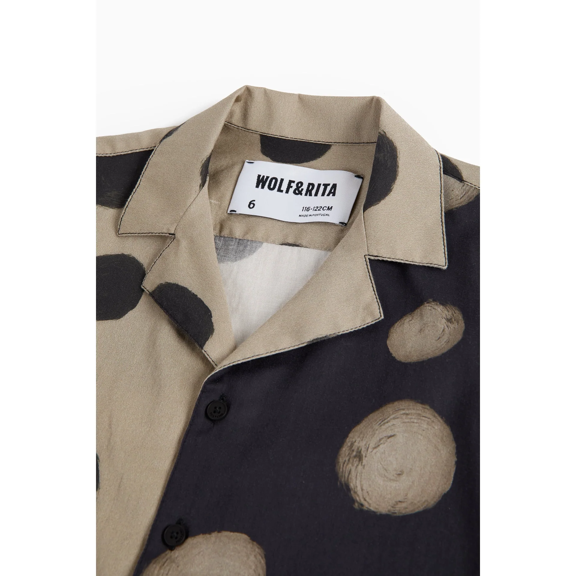 Wolf & Rita Polka Mocha Boy Shirt Bruno Woven - Image 3