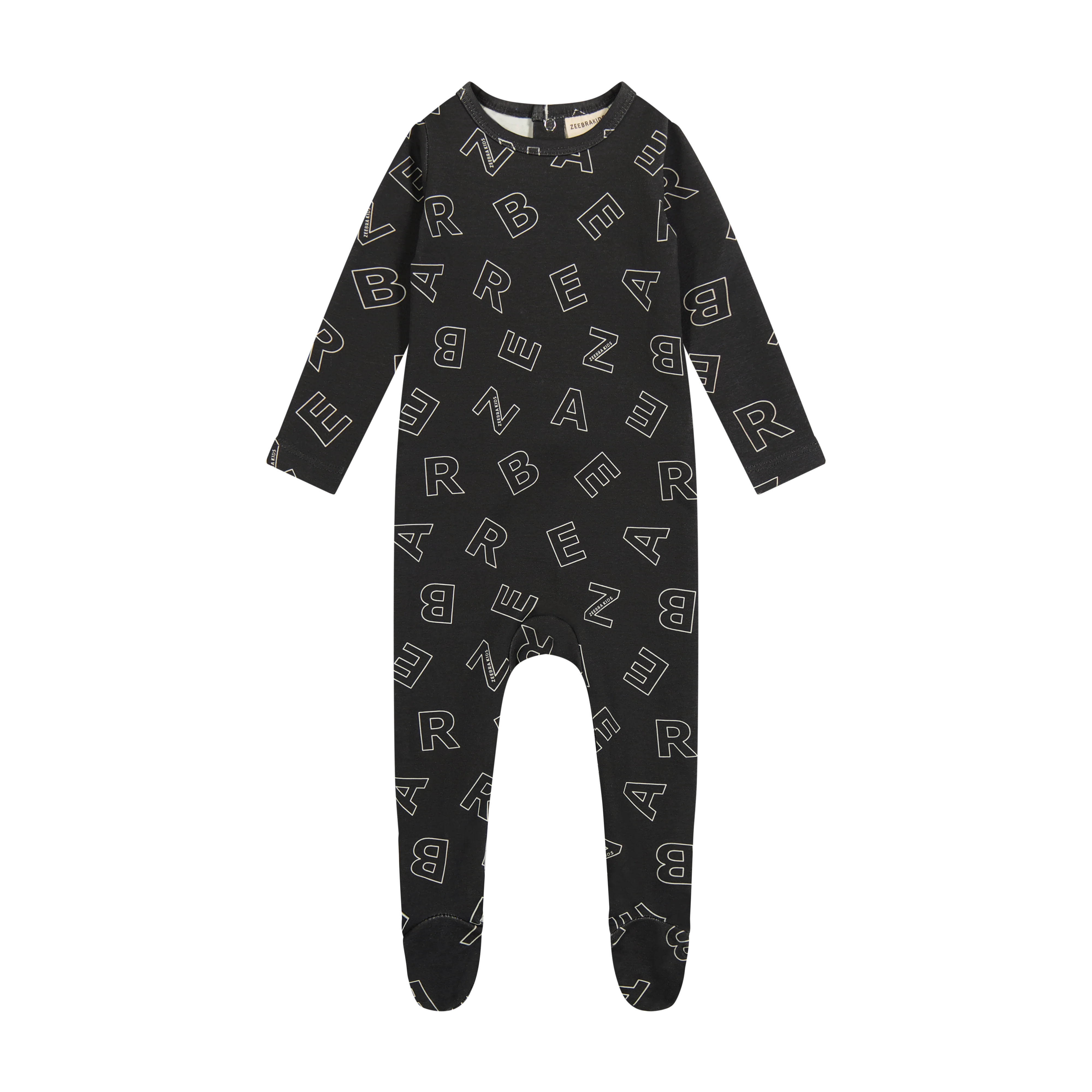 Zeebra Kids Ink Scattered Zeebra Footie Pajamas
