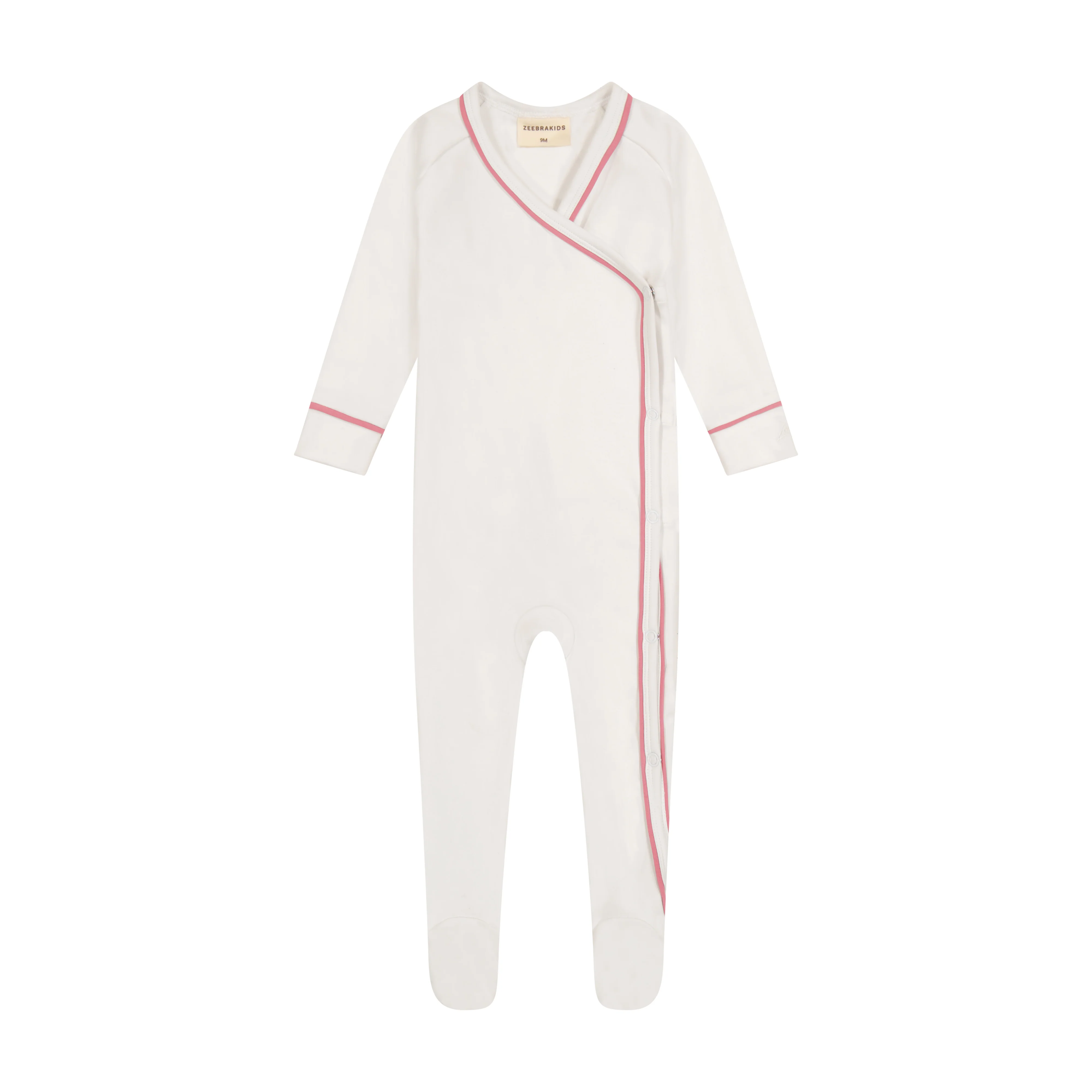 Zeebra Kids Ivory/Mauve Outline Wrap Footie