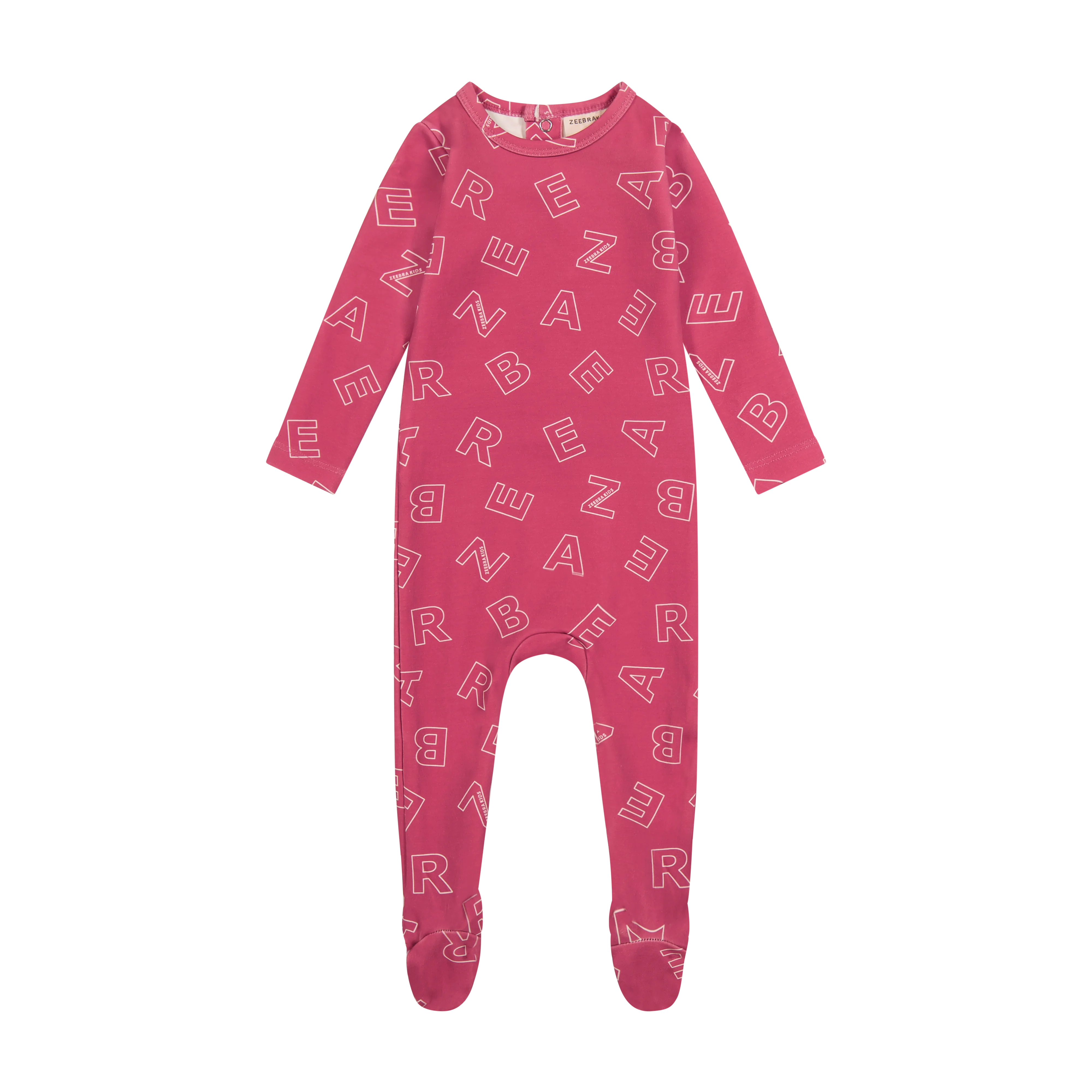 Zeebra Kids Raspberry Scattered Zeebra Footie Pajamas